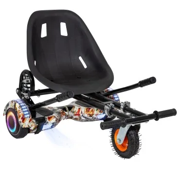 Hoverboard Go Kart Pack, Black, with Twin Suspension, 6.5 inch, Regular Tattoo PRO 4Ah, for kids and adults