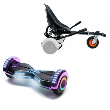 6.5 inch Hoverboard with Suspensions Hoverkart, Transformers Dakota PRO, Standard Range and Black Seat with Double Suspension Set, Smart Balance