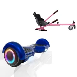 6.5 inch Hoverboard with Standard Hoverkart, Regular Blue PowerBoard PRO, Standard Range and Pink Ergonomic Seat, Smart Balance